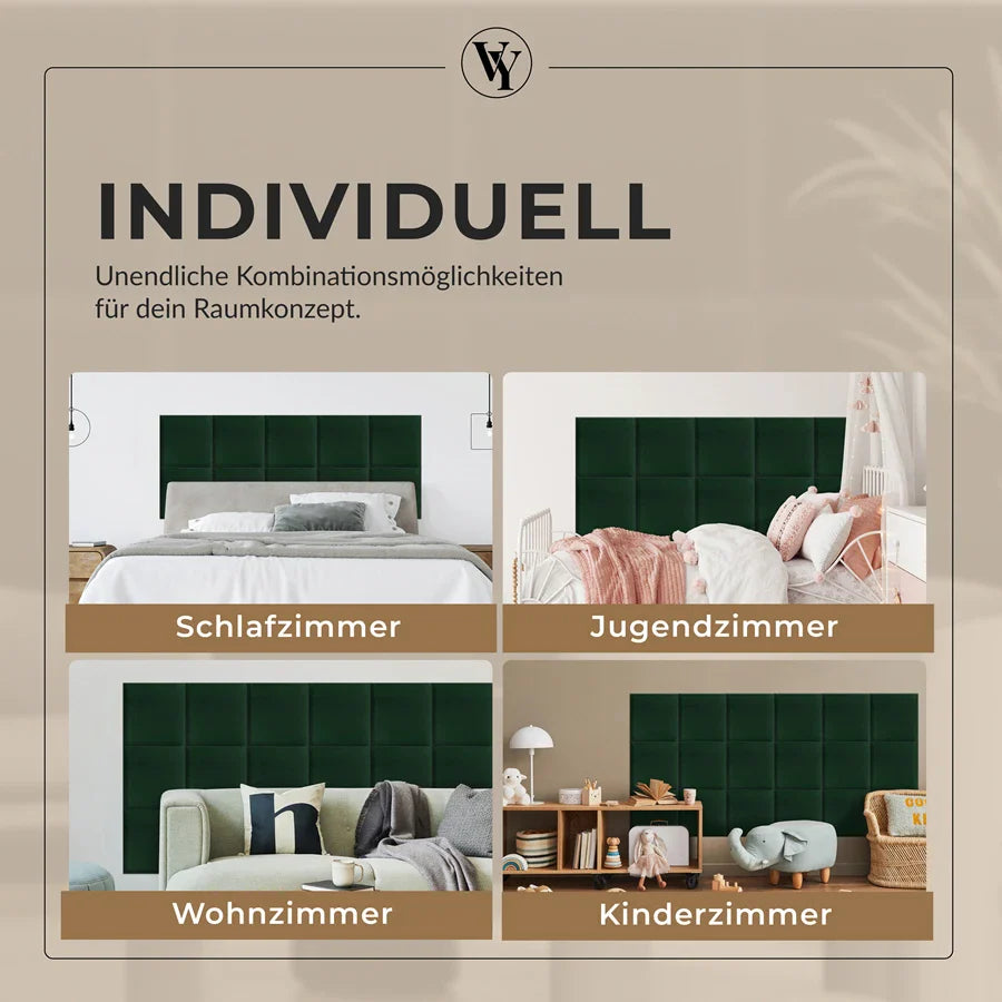 Wandkissen Quadrat | Dunkelgrün T28 Velours