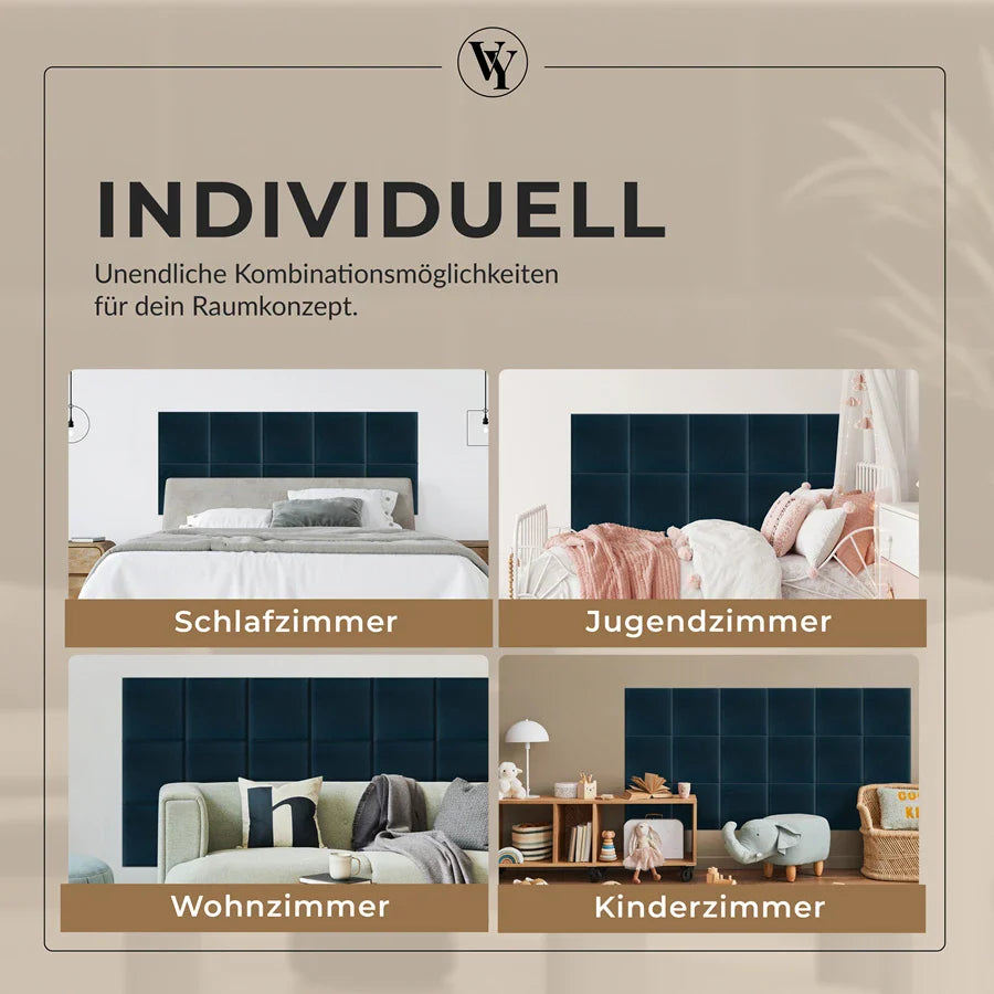 Wandkissen Quadrat | Marineblau T30 Velours