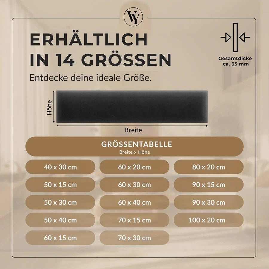 Wandkissen Rechteck | Schwarz M01 Samt