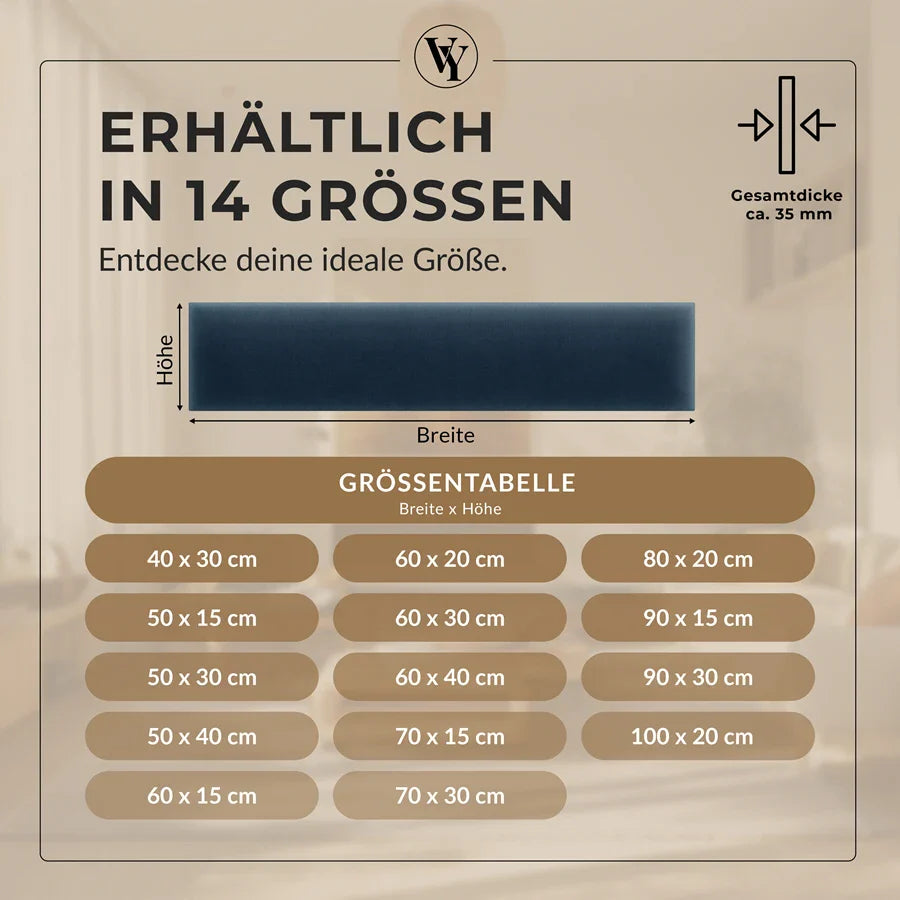 Wandkissen Rechteck | Dunkelblau M03 Samt