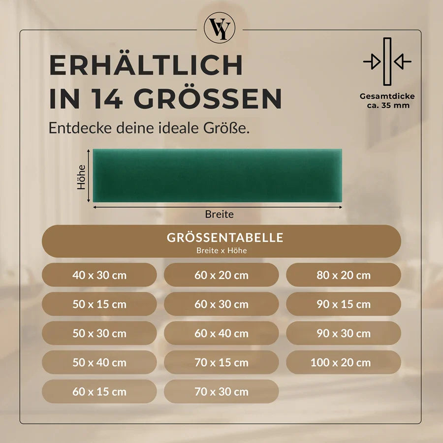 Wandkissen Rechteck | Dunkelgrün M04 Samt