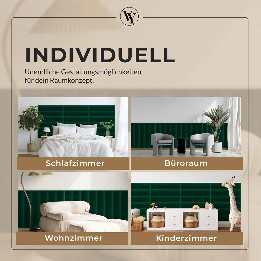 Wandkissen Rechteck | Dunkelgrün M04 Samt