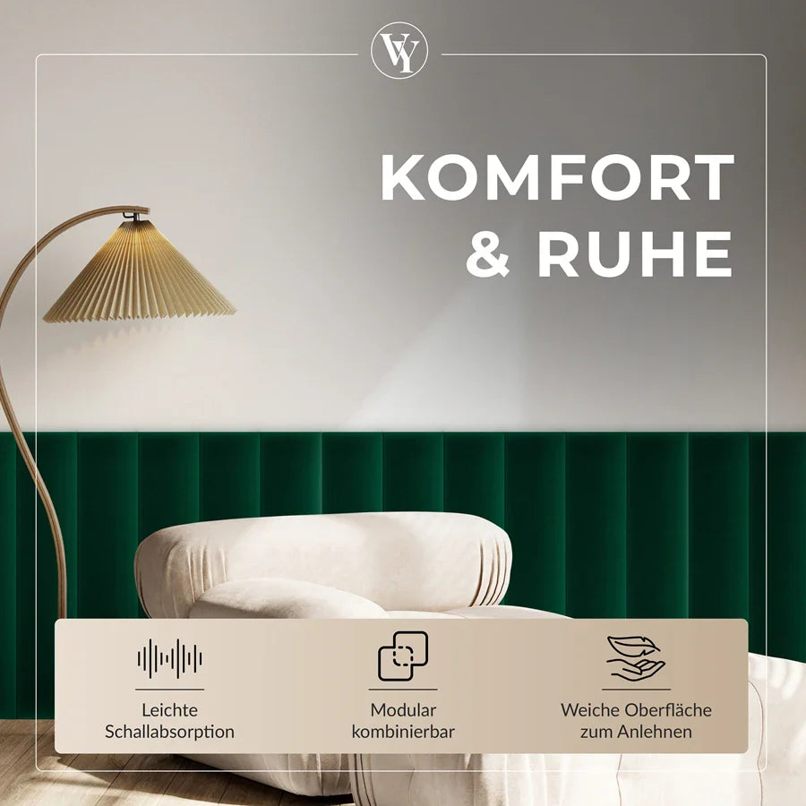 Wandkissen Rechteck | Dunkelgrün M04 Samt