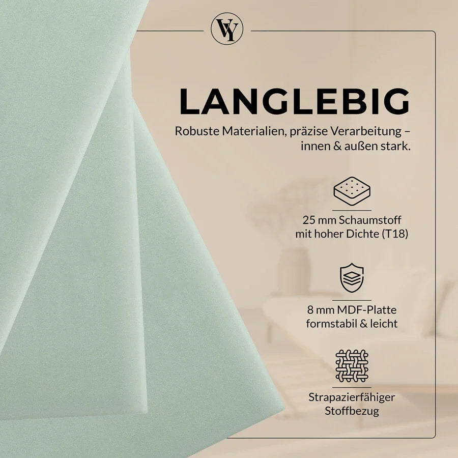 Wandkissen Rechteck | Mintgrün M05 Samt