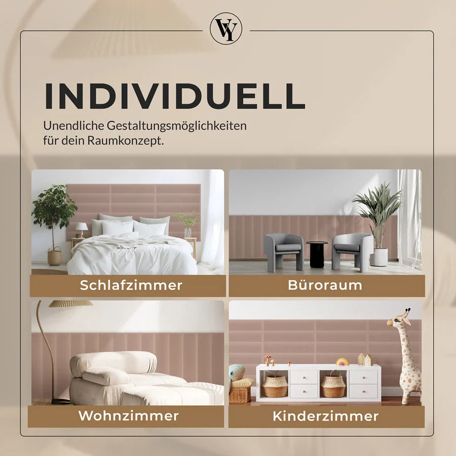 Wandkissen Rechteck | Hellrosa M06 Samt