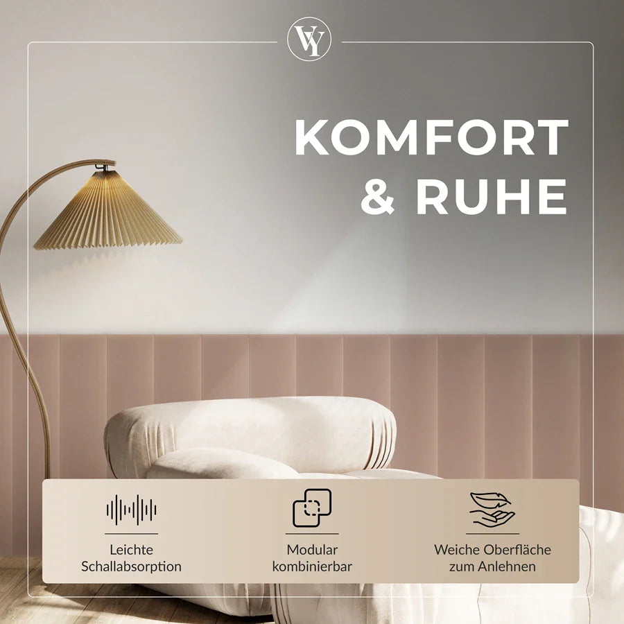 Wandkissen Rechteck | Hellrosa M06 Samt