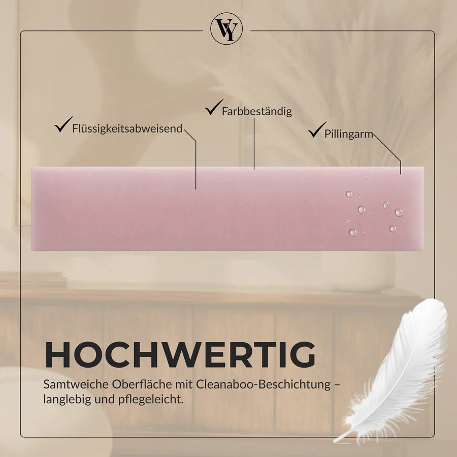 Wandkissen Rechteck | Rosa M08 Samt