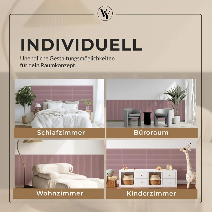 Wandkissen Rechteck | Rosa M08 Samt