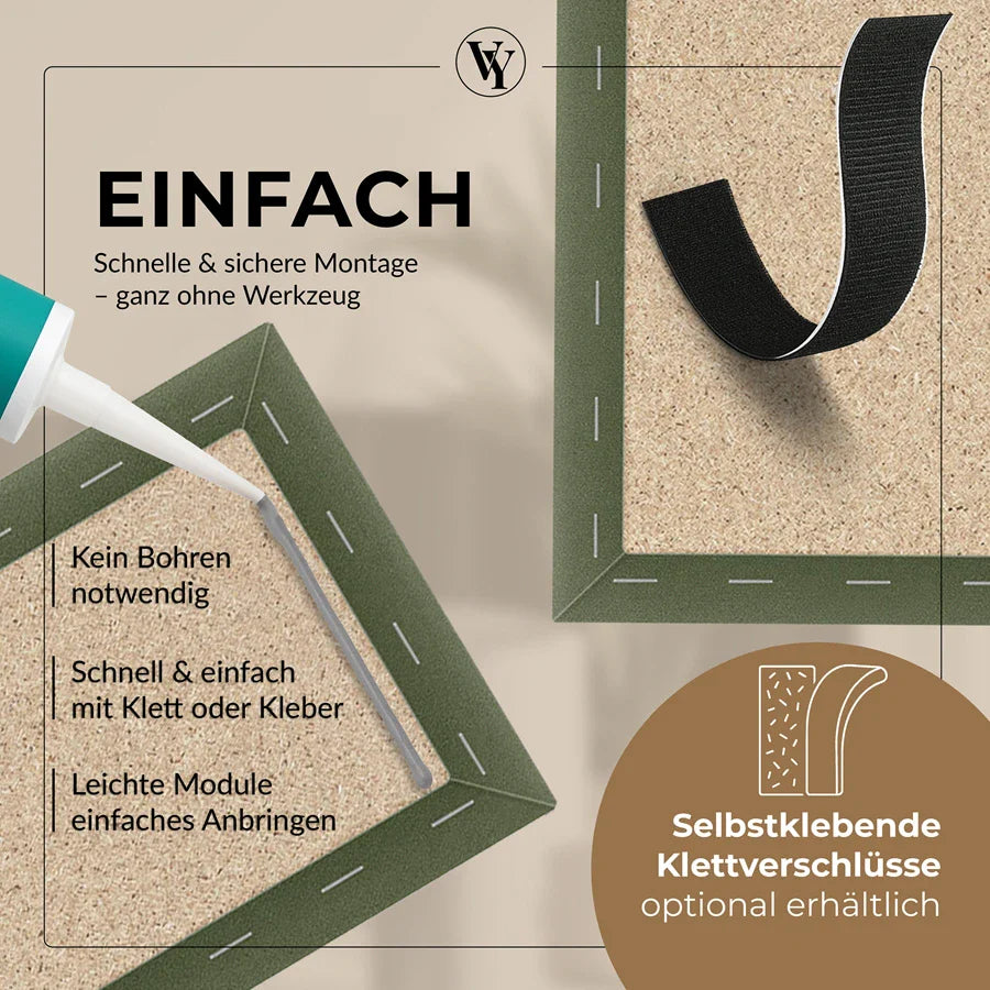 Wandkissen Rechteck | Khaki M09 Samt