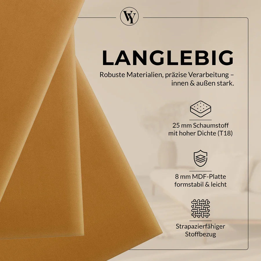 Wandkissen Rechteck | Kurkuma M10 Samt