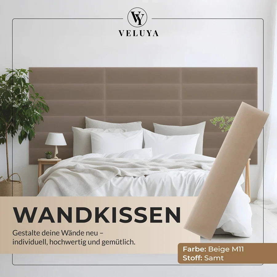 Wandkissen Rechteck | Beige M11 Samt