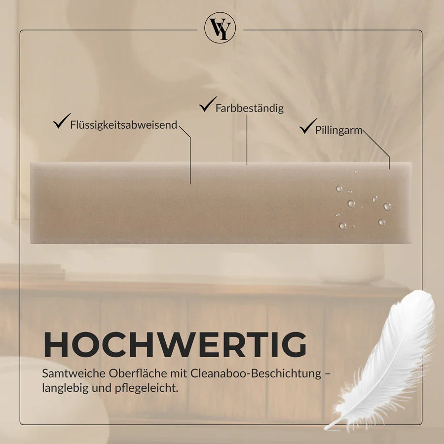 Wandkissen Rechteck | Beige M11 Samt