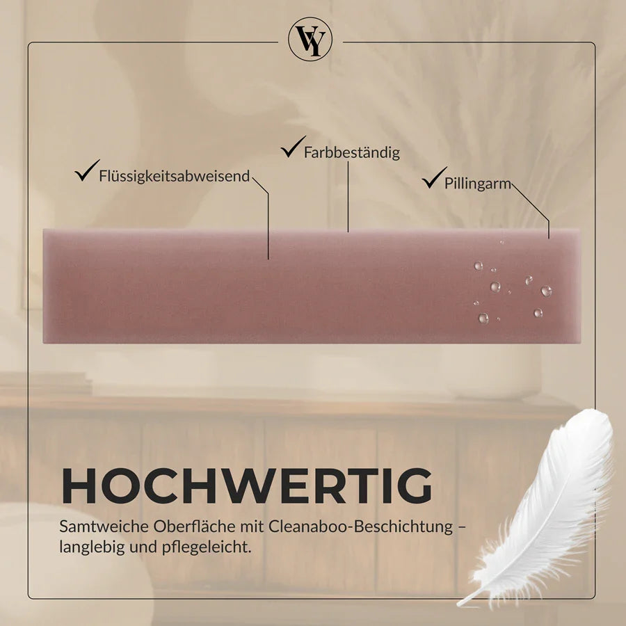 Wandkissen Rechteck | Altrosa M12 Samt