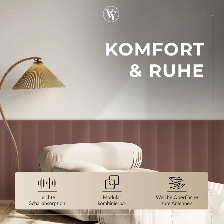 Wandkissen Rechteck | Altrosa M12 Samt