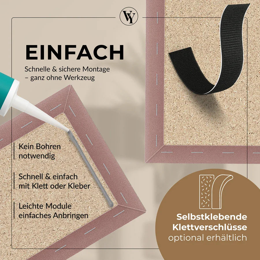 Wandkissen Rechteck | Altrosa M12 Samt