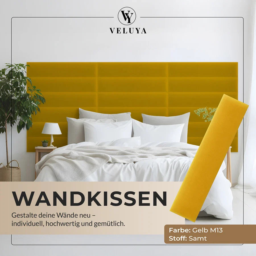 Wandkissen Rechteck | Gelb M13 Samt