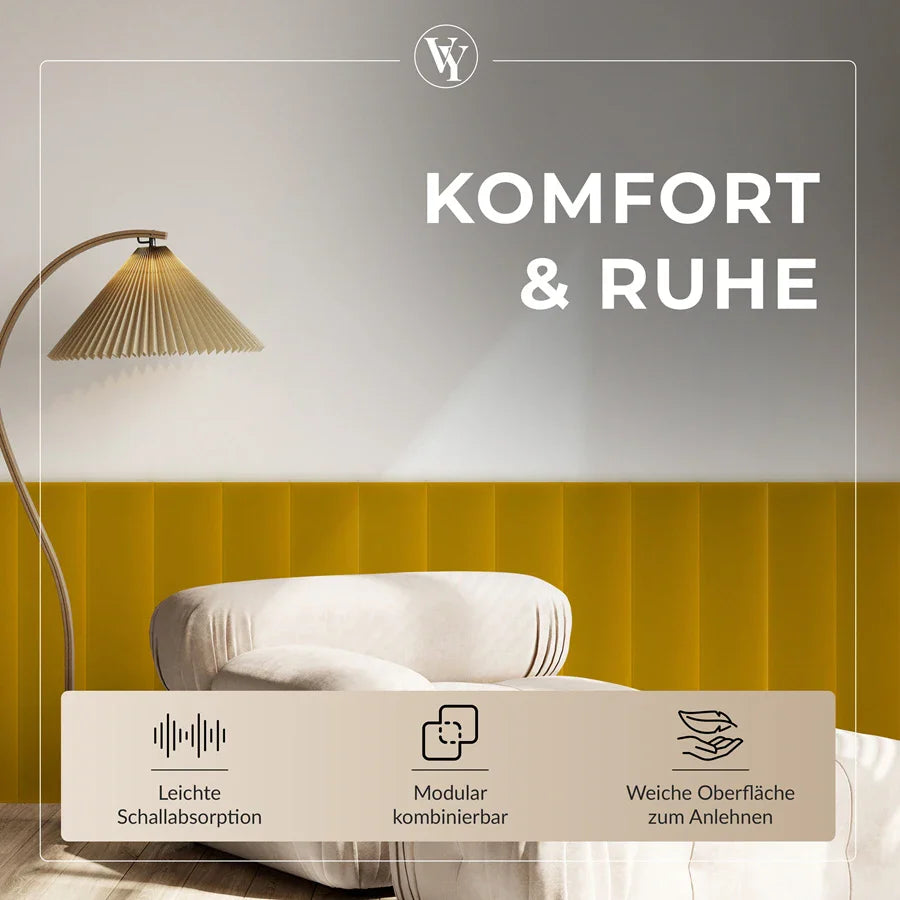 Wandkissen Rechteck | Gelb M13 Samt