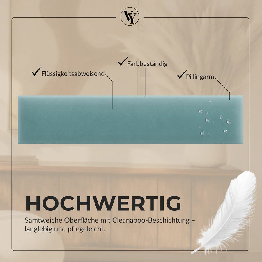 Wandkissen Rechteck | Azurblau M14 Samt