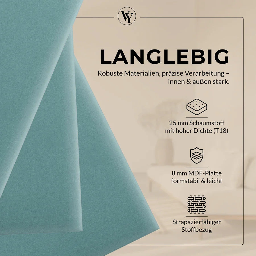 Wandkissen Rechteck | Azurblau M14 Samt