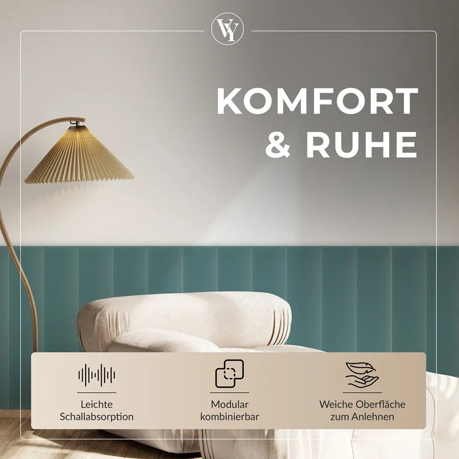 Wandkissen Rechteck | Azurblau M14 Samt