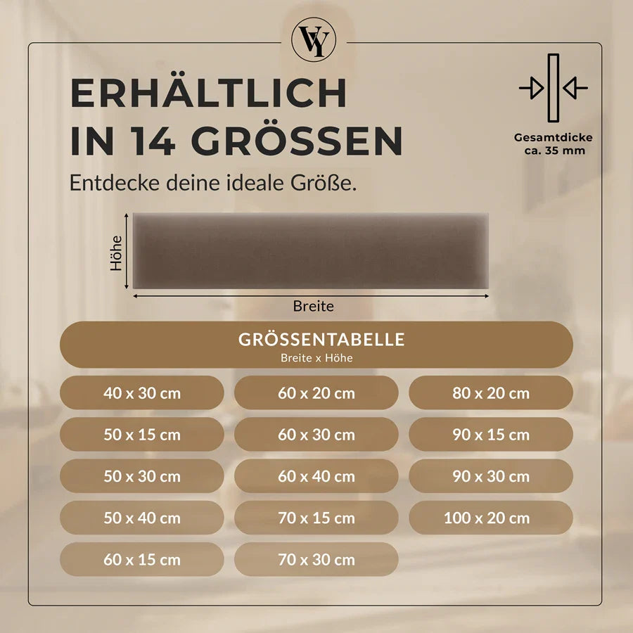 Wandkissen Rechteck | Blassbraun M15 Samt