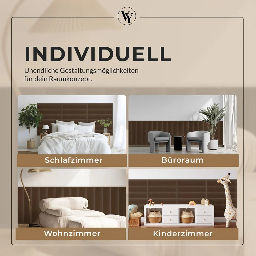 Wandkissen Rechteck | Blassbraun M15 Samt