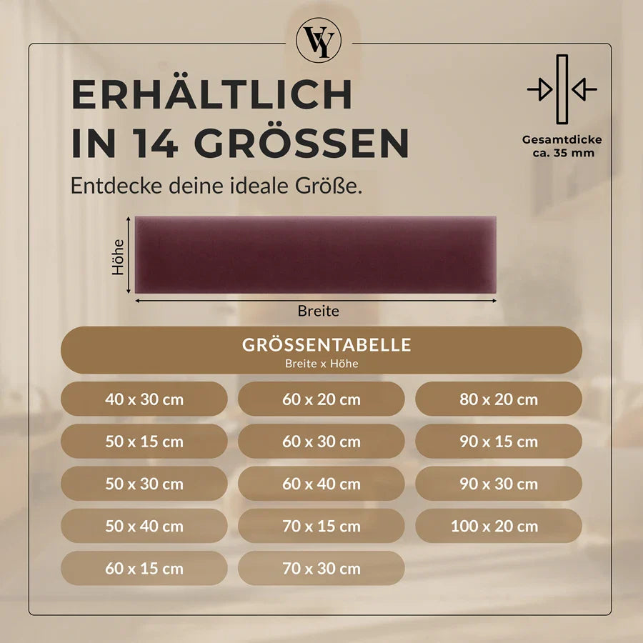 Wandkissen Rechteck | Weinrot M16 Samt