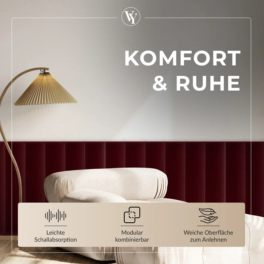 Wandkissen Rechteck | Weinrot M16 Samt