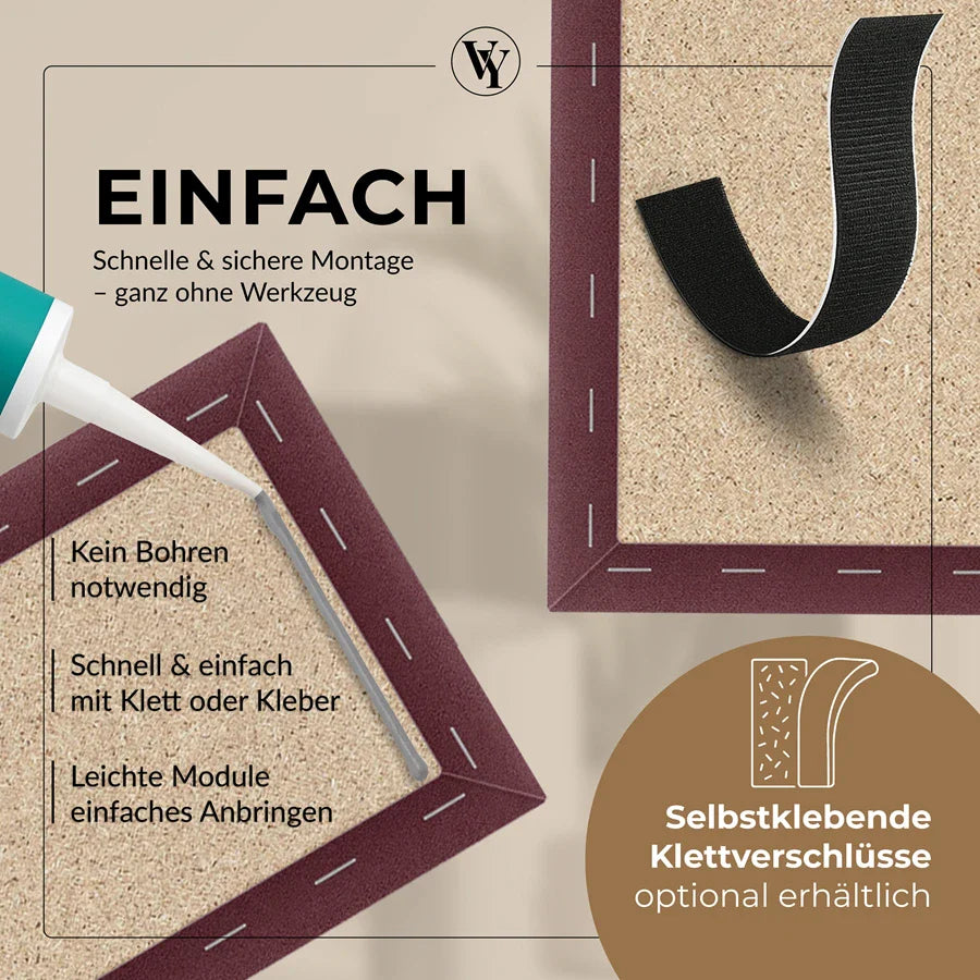 Wandkissen Rechteck | Weinrot M16 Samt