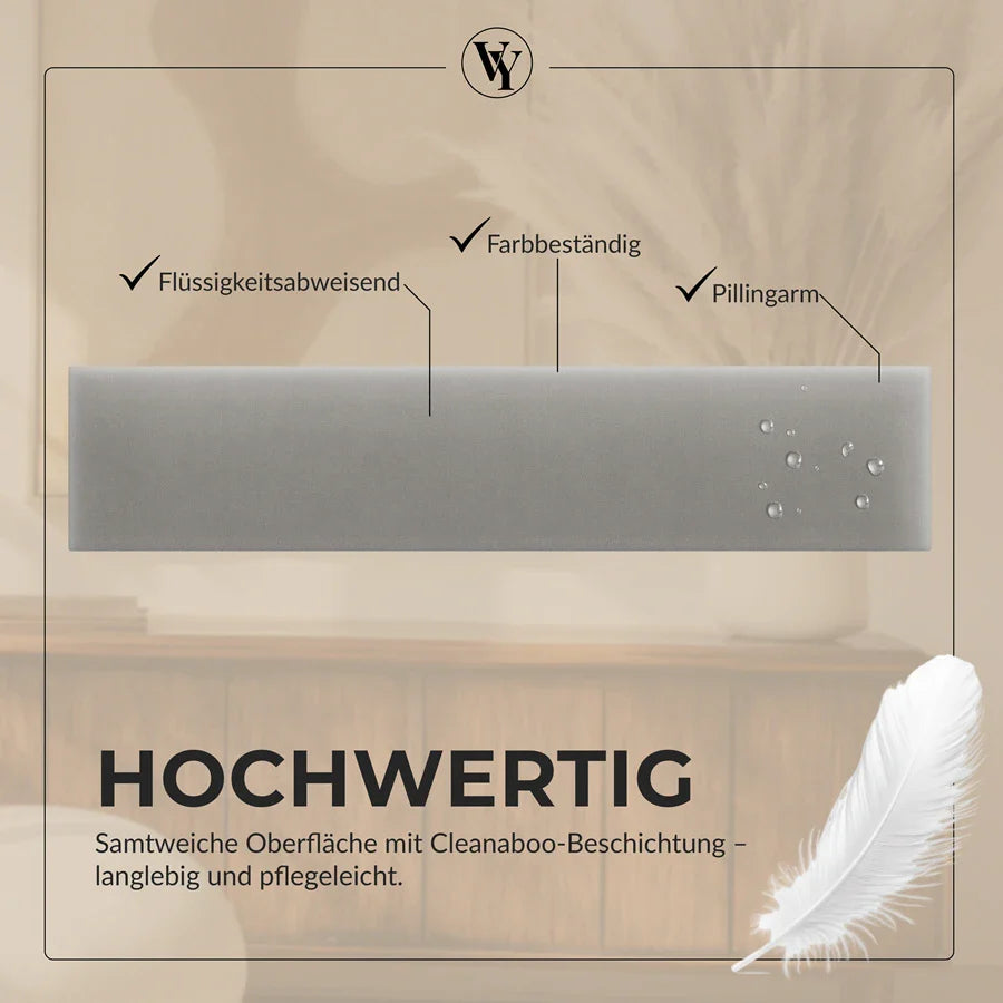 Wandkissen Rechteck | Grau M17 Samt