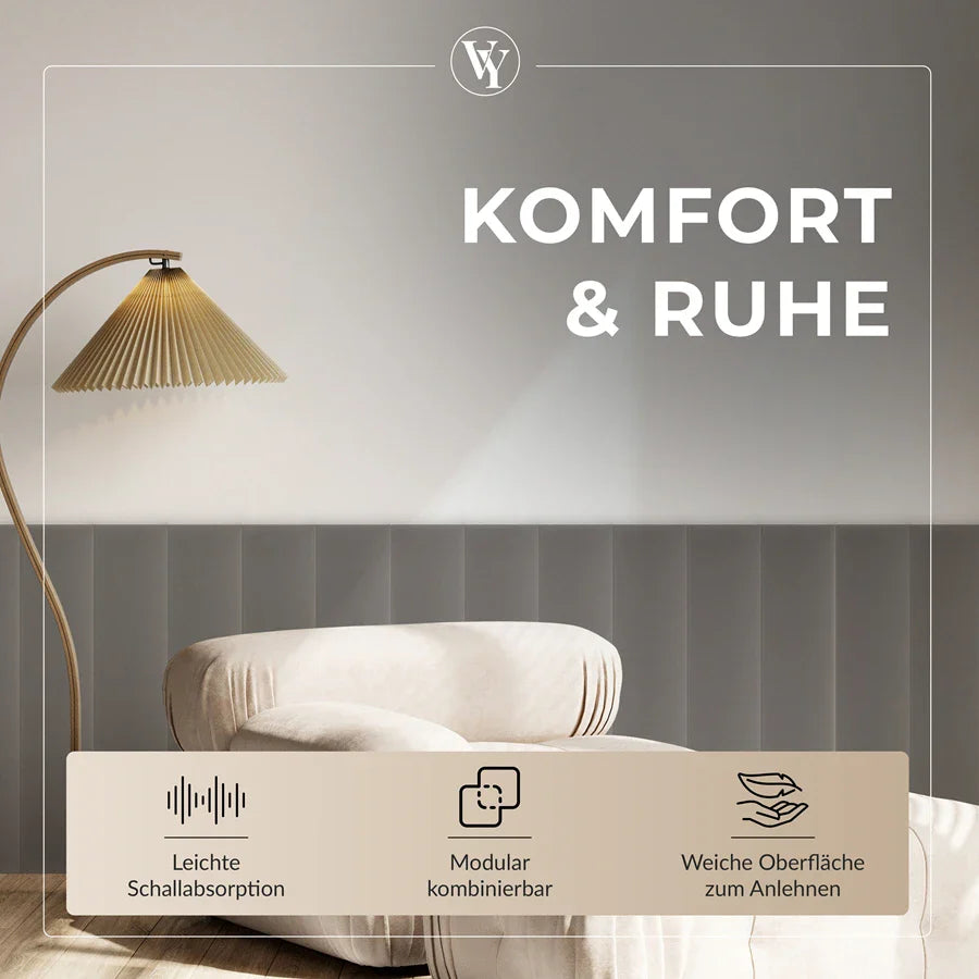 Wandkissen Rechteck | Grau M17 Samt