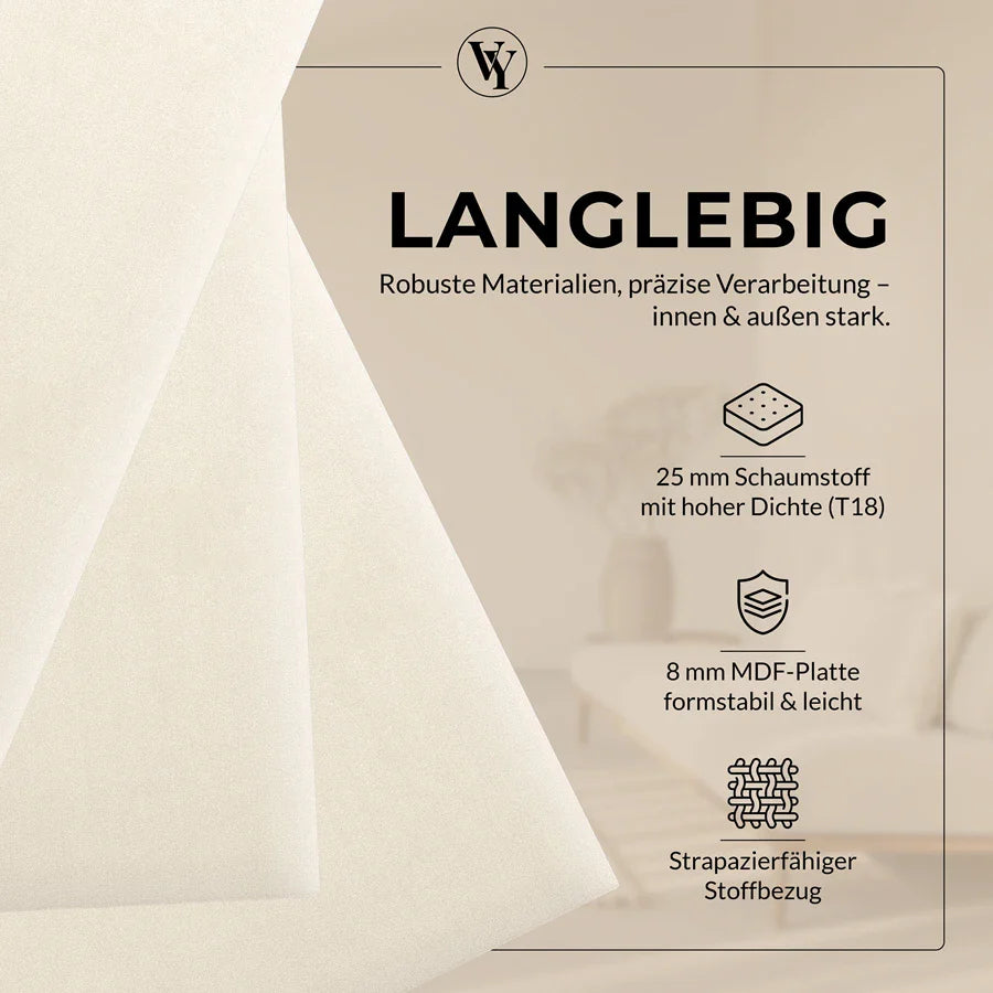 Wandkissen Rechteck | Ecru M18 Samt