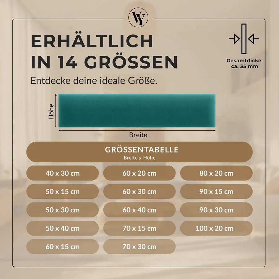 Wandkissen Rechteck | Türkis M19 Samt