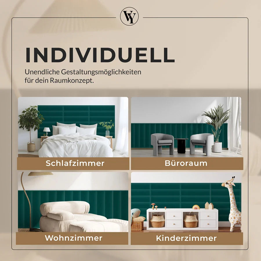 Wandkissen Rechteck | Türkis M19 Samt