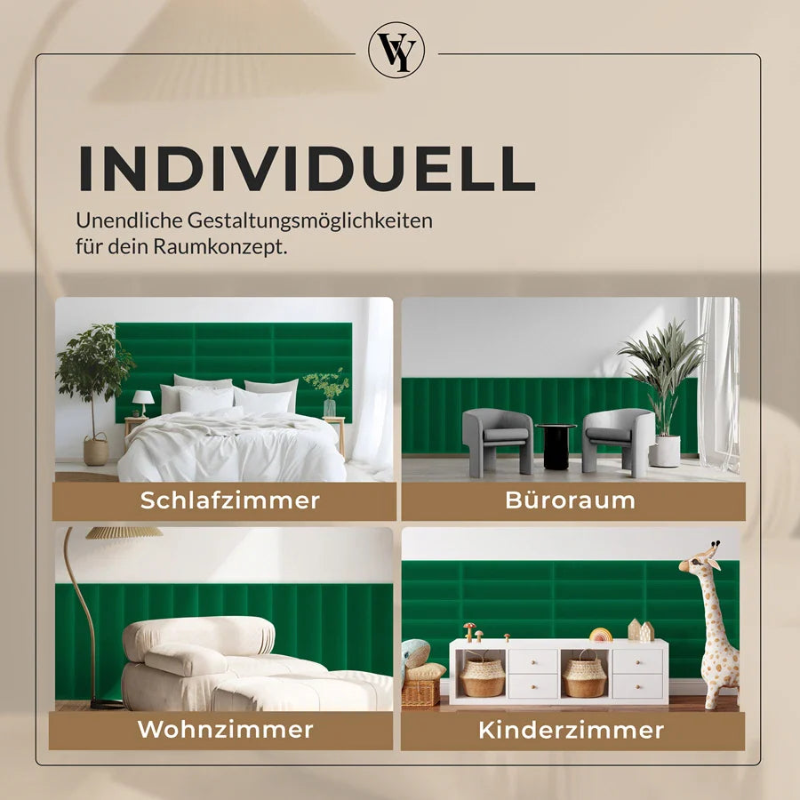 Wandkissen Rechteck | Hellgrün M21 Samt