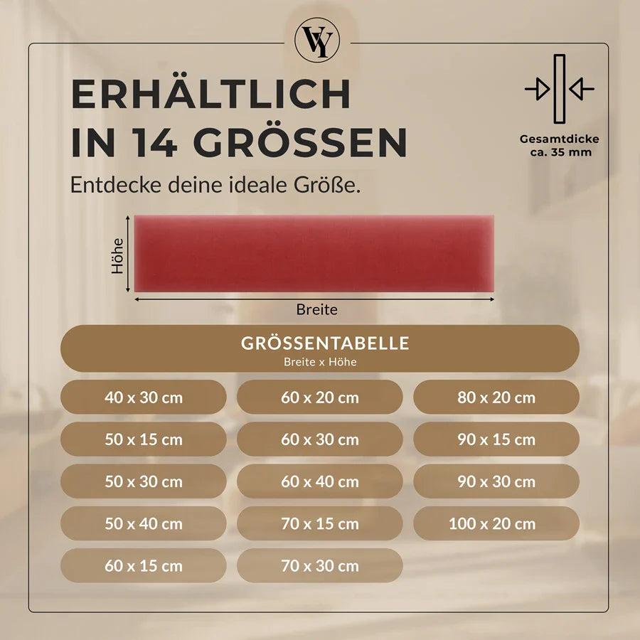 Wandkissen Rechteck | Orientrot M23 Samt