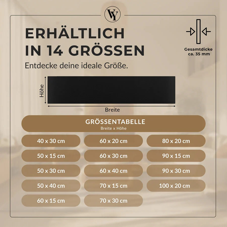 Wandkissen Rechteck | Schwarz S01 Öko-Leder