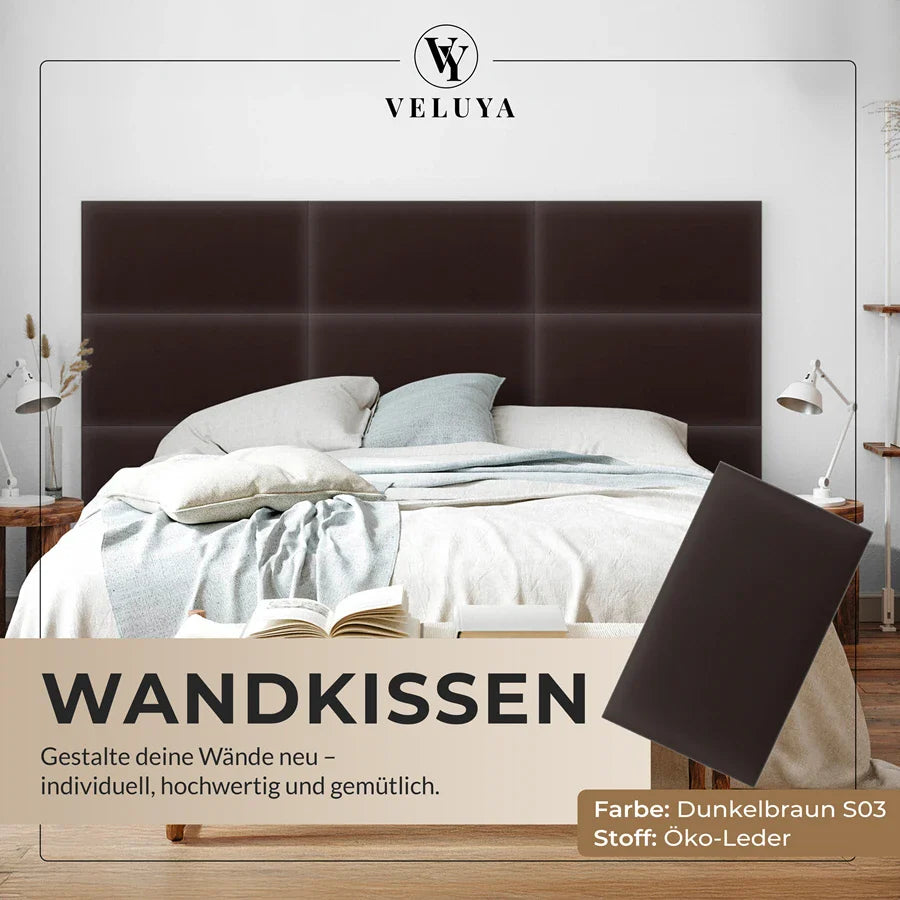 Wandkissen Rechteck | Dunkelbraun S03 Öko-Leder