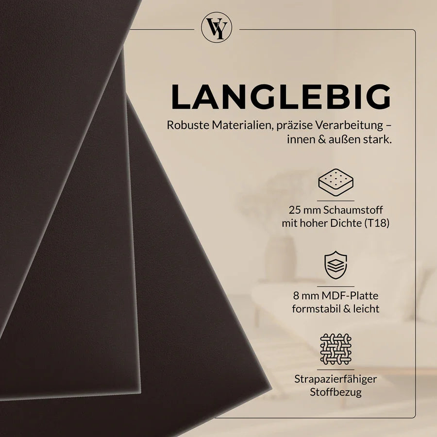 Wandkissen Rechteck | Dunkelbraun S03 Öko-Leder