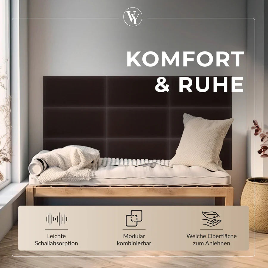 Wandkissen Rechteck | Dunkelbraun S03 Öko-Leder