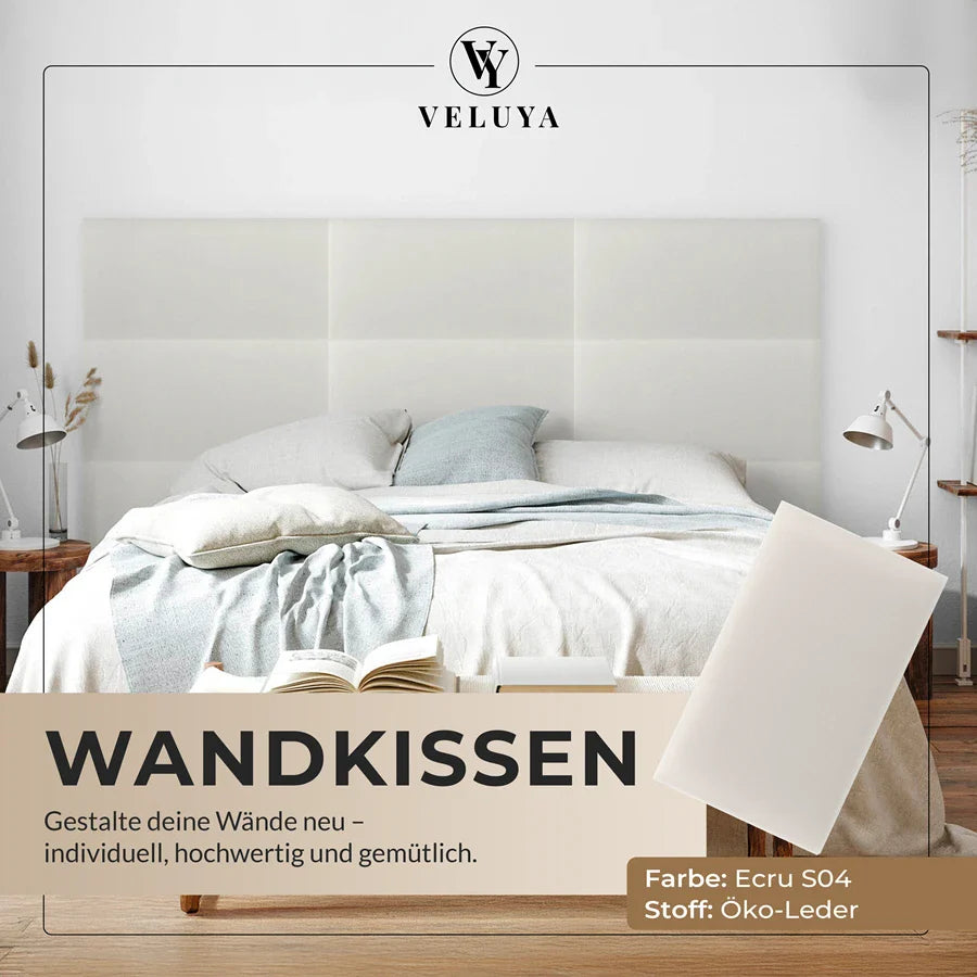 Wandkissen Rechteck | Ecru S04 Öko-Leder