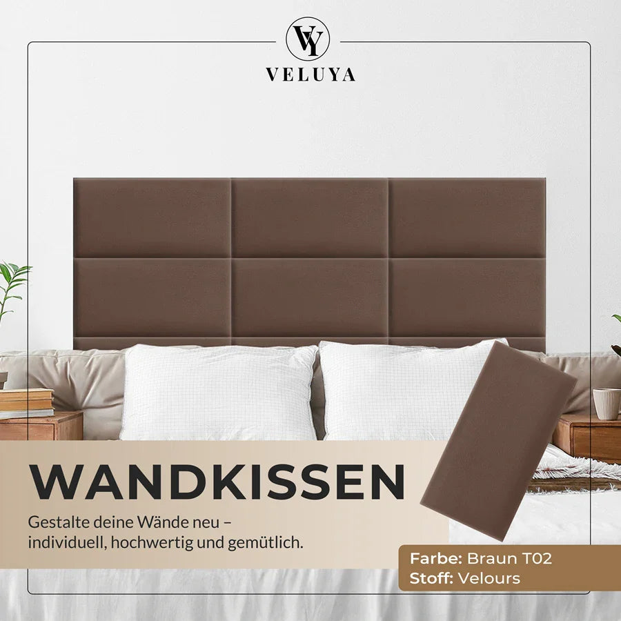 Wandkissen Rechteck | Braun T02 Velours