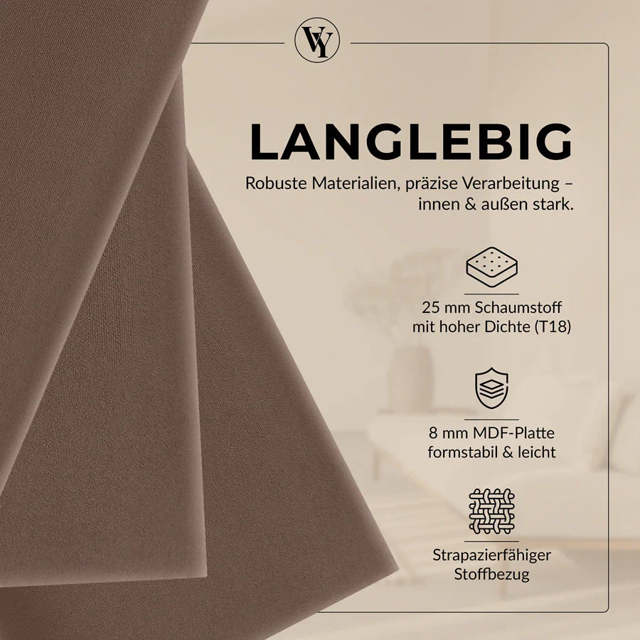 Wandkissen Rechteck | Braun T02 Velours