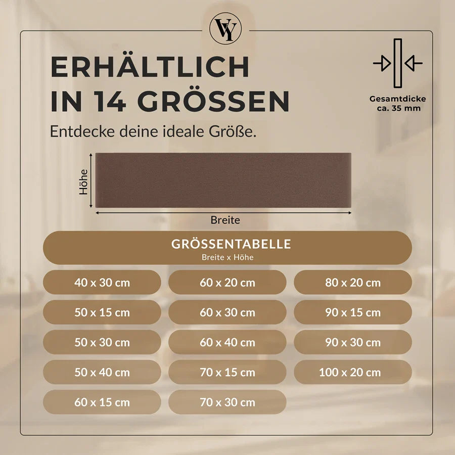 Wandkissen Rechteck | Braun T02 Velours