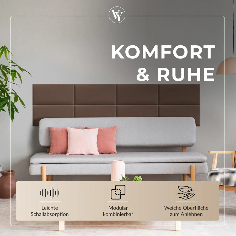 Wandkissen Rechteck | Braun T02 Velours