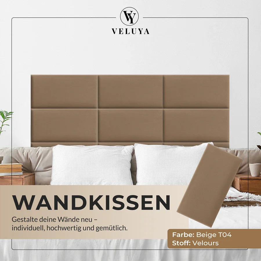 Wandkissen Rechteck | Beige T04 Velours