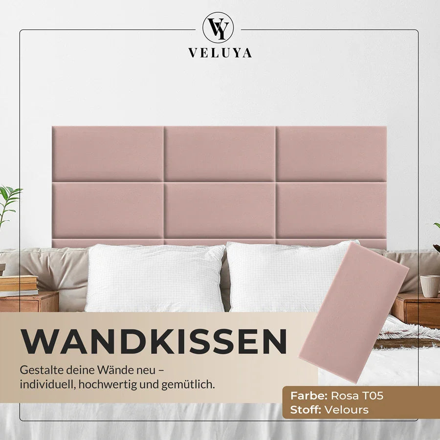 Wandkissen Rechteck | Rosa T05 Velours