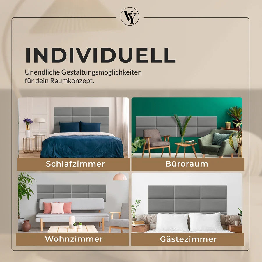 Wandkissen Rechteck | Hellgrau T06 Velours