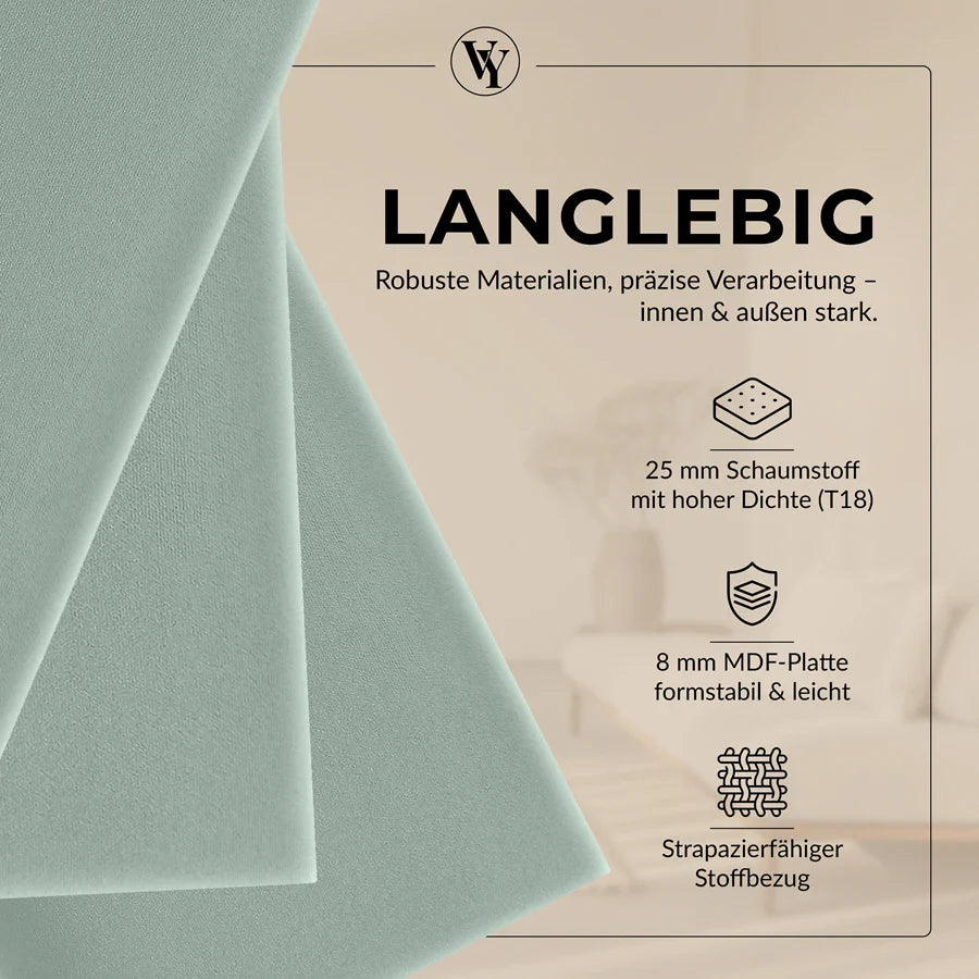 Wandkissen Rechteck | Mintgrün T08 Velours