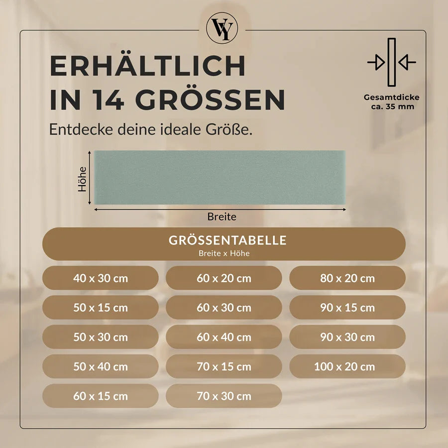 Wandkissen Rechteck | Mintgrün T08 Velours